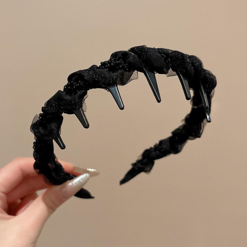 Diadema de pelo roto de malla de todo fósforo coreano, diadema de uso diario para mujeres, accesorios para el cabello, tocado de moda de alta gama