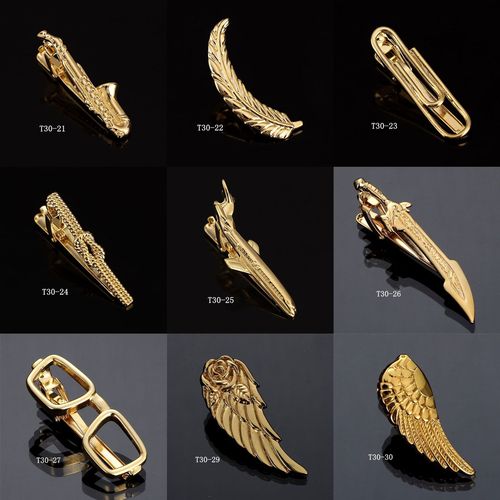 领带夹男士金色眼镜钥匙船锚树叶胡子AK萨克斯鱼钩烟斗子弹领夹