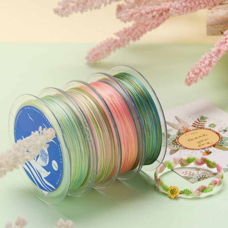 春夏限定樱花抹茶配色股线3股流苏线绕线12股手链编绳6股戒指编织