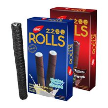 印尼纳宝帝之之卷卷曲奇香奶巧克力味夹心威化饼干零食小吃na批发