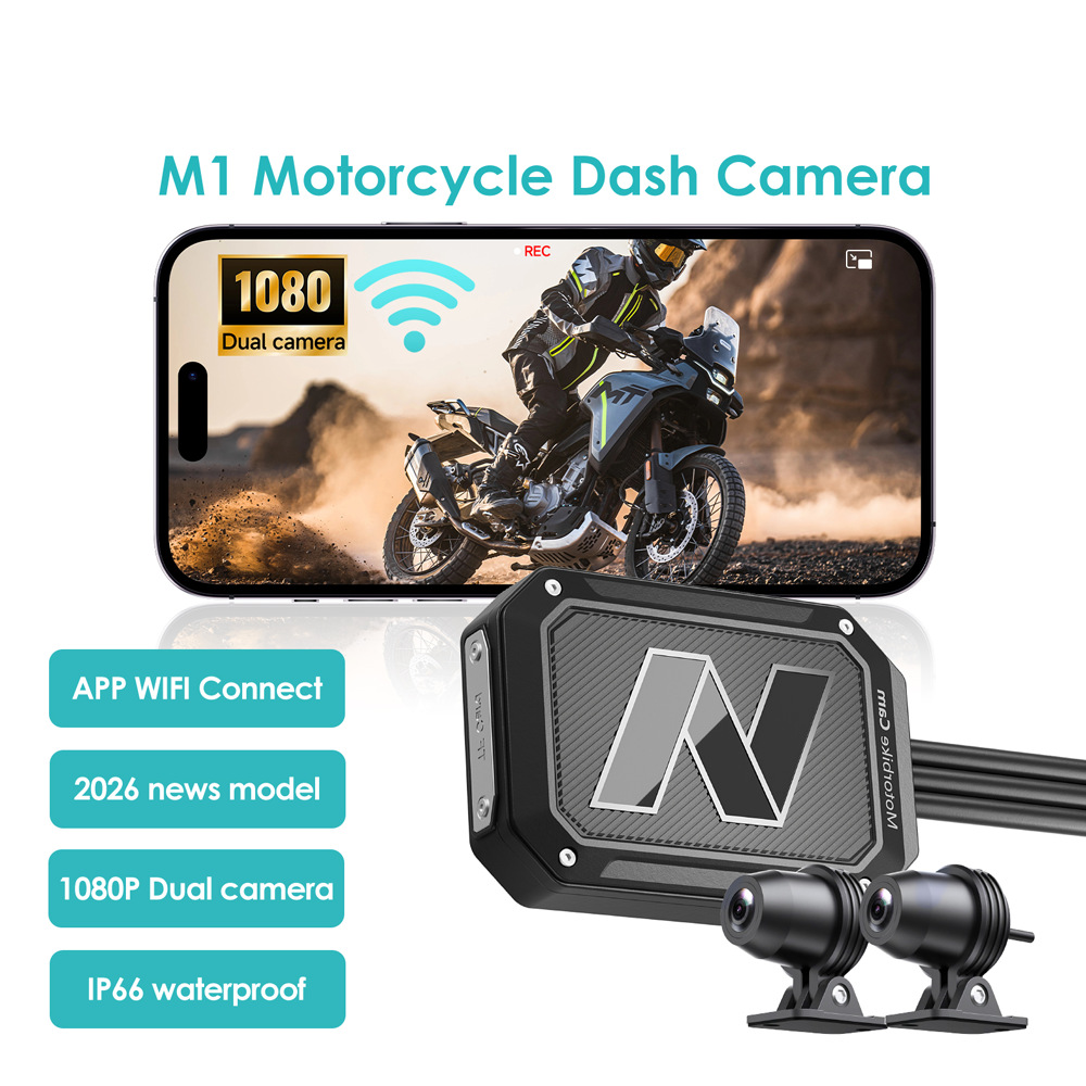 Cross-Border Best-Selling Motorcycle Dashcam with Wifi, Waterproof, Anti-Shake, 1080P Video Recording, Specifically for Motorcycle Travel