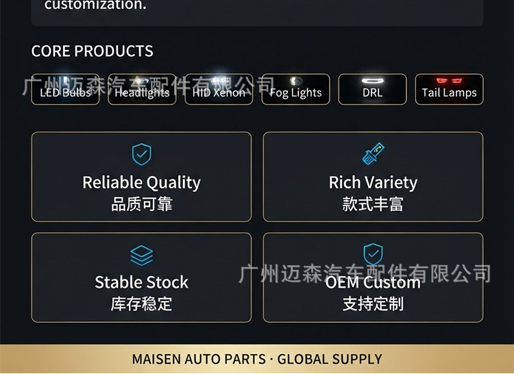 Foshan Lighting 12V car headlights, H1, H4, H11, H7 halogen bulbs, 24V fog lights, ultra-bright high and low beam headlights