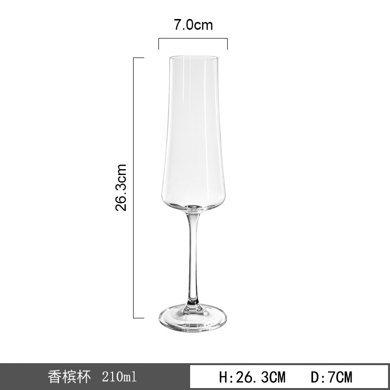 Nórdico minimalista taza de vino alto alto sentido taza de champán hotel restaurante taza de cristal general al por mayor