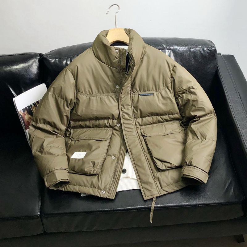 Vêtements pour hommes Veste courte pour hommes Veste épaisse en cuir PU sans lavage Veste chaude et résistante au froid Veste à col montant Veste d'hiver pour hommes Vente chaude_voghion.com