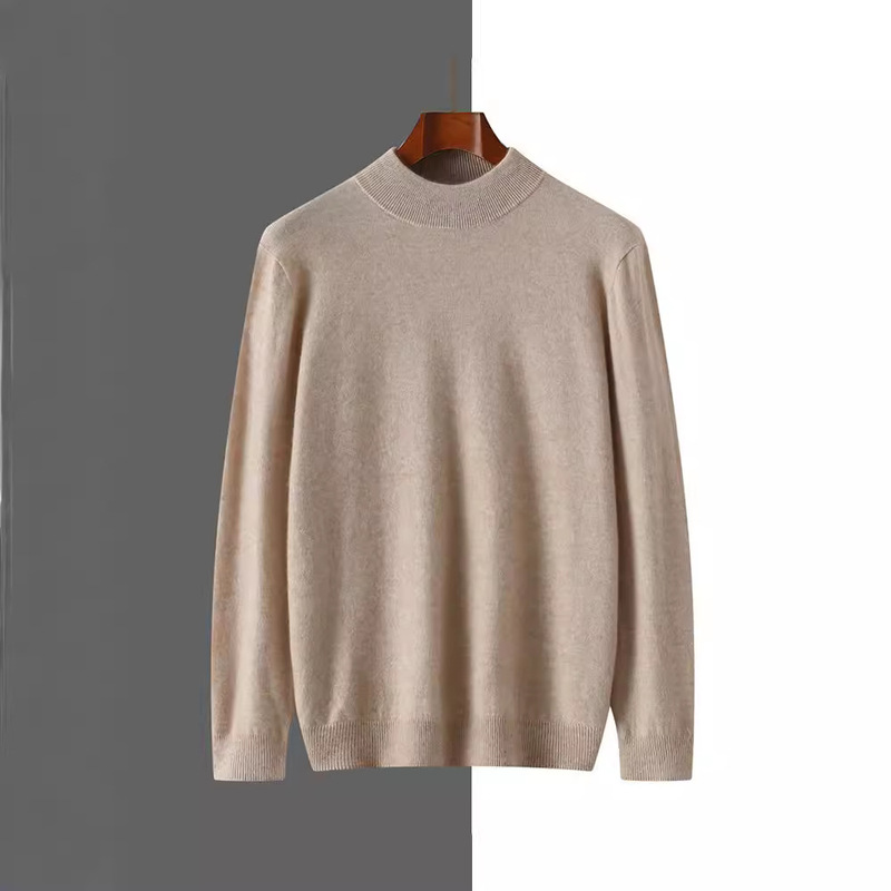 First-Line Rewear Autumn and Winter New Cashmere Knitted Sweater Men's Half-High Collar Long-Sleeved Loose All-Match Wool Skin-Friendly Top
