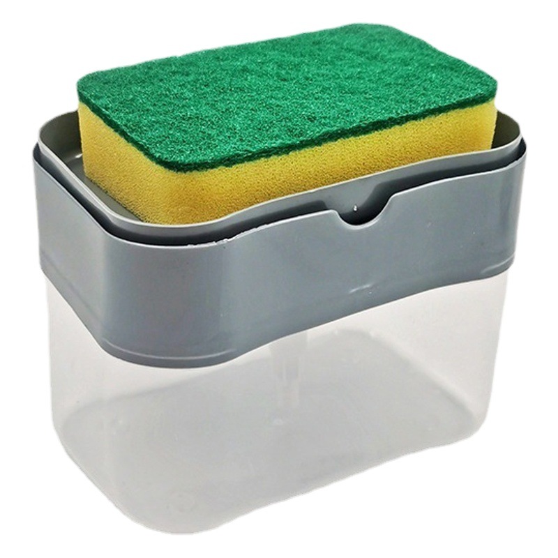 Cepillo de cocina caja de detergente líquido dispensador automático de líquido tipo de prensa caja de salida de líquido automático estropajo plato cepillo caja de jabón image 1