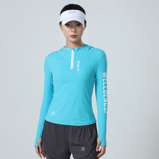 Hooded Zipper Suction Sweatshirt Sun Protection Clothing Fitness Running Training Breathable Ice Sense Long Sleeve Loose Comfortable Skin Clothing