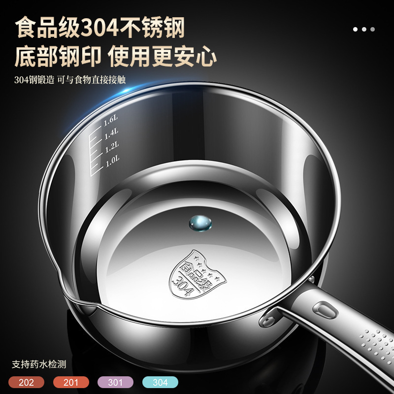 新しいステンレス鋼の水ひしゃく、厚みのある大きな水ひしゃく、家庭用キッチンの木製ハンドル、水やりや漂白用の水ひしゃく|undefined