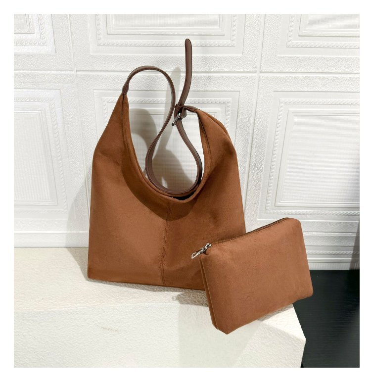 Borsa tote in camoscio da donna borsa a tracolla casual versatile_voghion.com