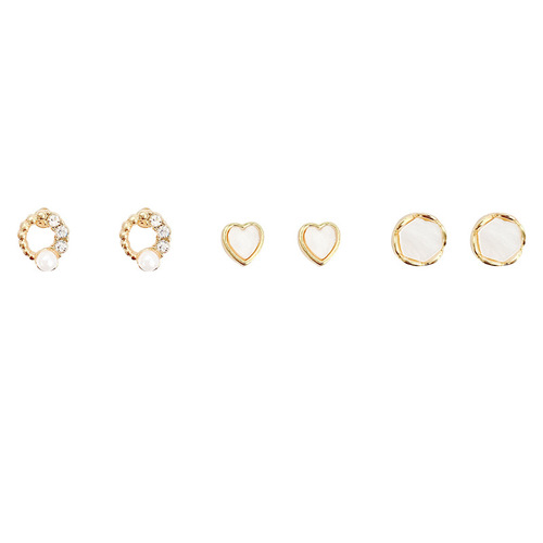 Exquisite, simple, compact love circle earring set, temperament ins style niche design earrings, internet celebrity earrings