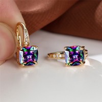 Temu Explosive Earrings Popular Jewelry WISH Explosive Colorful Ear Buckle