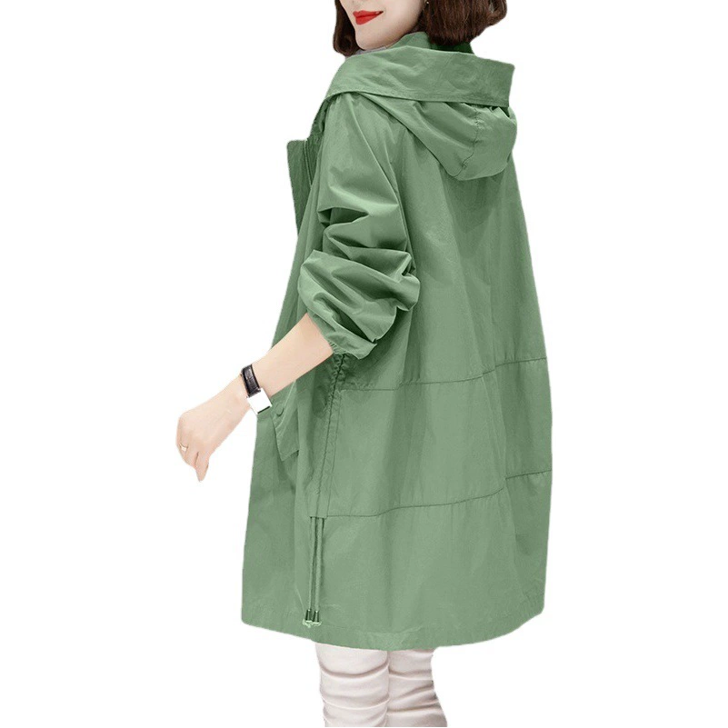 Розовая ветровка Женская средней длины маленькая 2024 Новое весенне-осеннее тонкое весеннее пальто Элегантное повседневное пальто