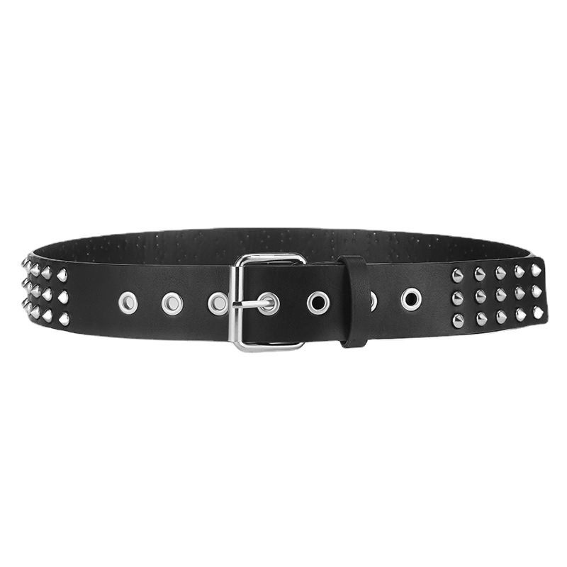Nouvelle ceinture de la série Punk Fashion Rivet Ceinture décorative pour pantalon Ceinture tendance décontractée européenne et américaine Boucle à aiguille pour femme_voghion.com
