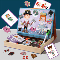 Children's wooden transportation magnetic magnetic spelling magnetic children's changing drawing board teaching toys