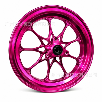 Alloy Front Hub Aluminum Alloy – Motorcycle wheel hub - 10inch-purple-pink