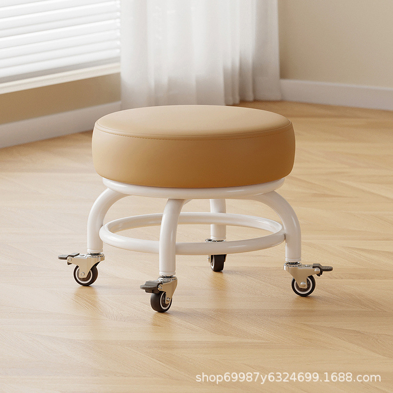 Rueda universal taburete pequeño polea doméstica taburete redondo para cambiar zapatos limpiador taburete bajo con artefactos mágicos para niños pequeños taburetes silenciosos