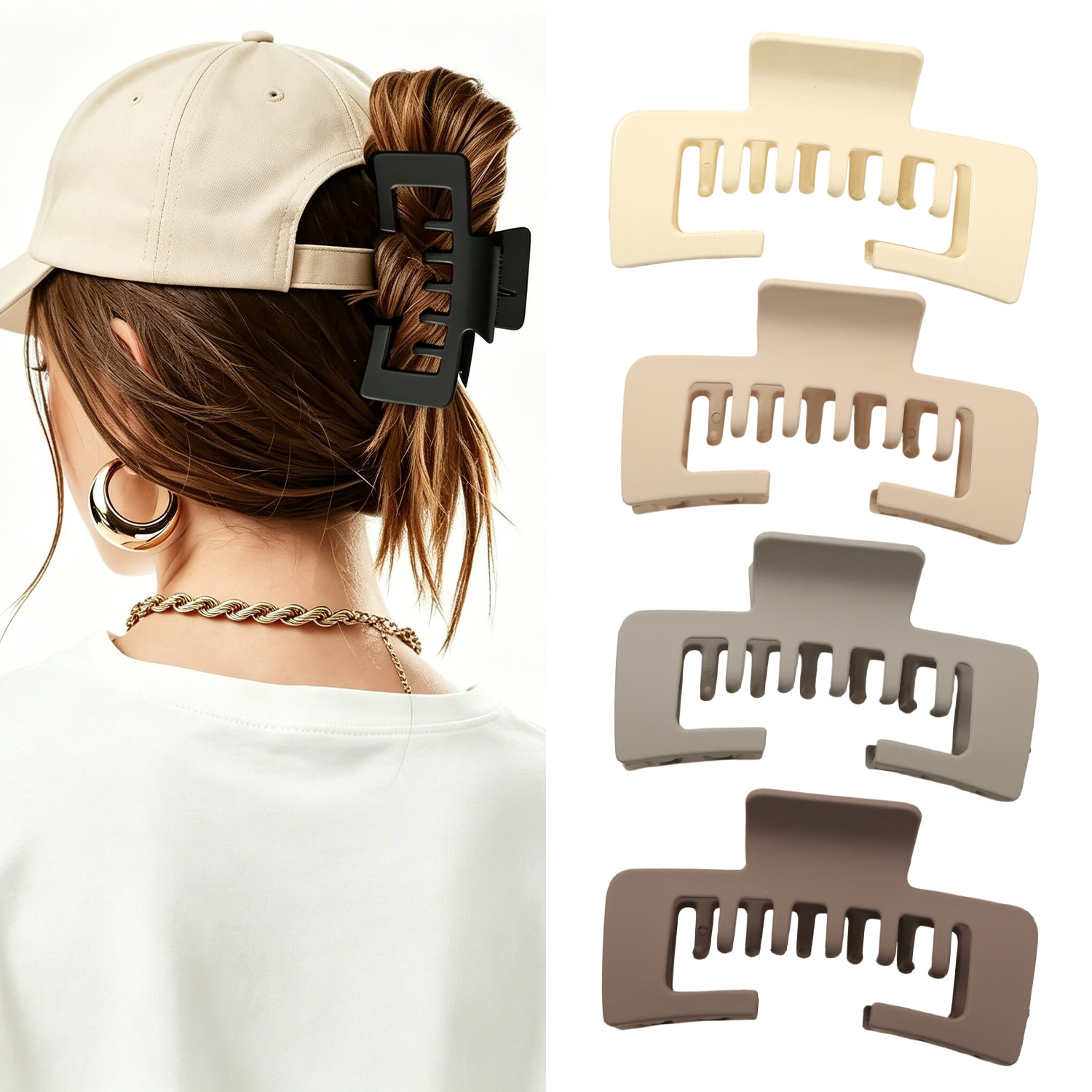 Set de pinzas para el pelo superventas en Amazon: pinzas con acabado satinado para la parte posterior de la cabeza, pinzas tipo tiburón, pinzas planas sin dolor y pinzas de abulón.