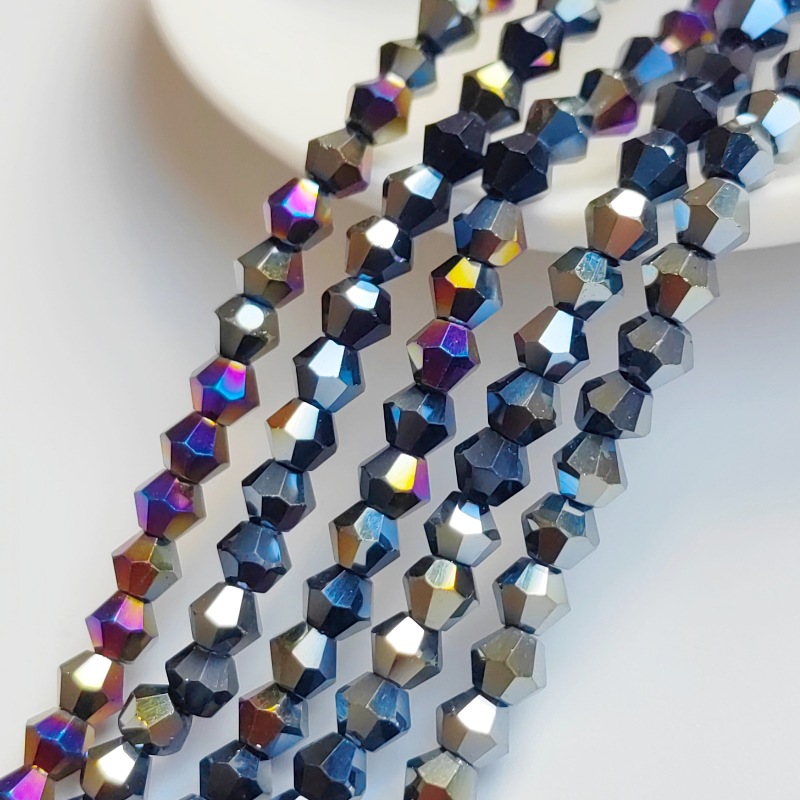 [10 pedidos mínimo] Cuentas puntiagudas de cristal Cuentas de diamante 23468mmAB Color Diy Tocado Accesorios para el cabello Zapatos Ropa Material con cuentas