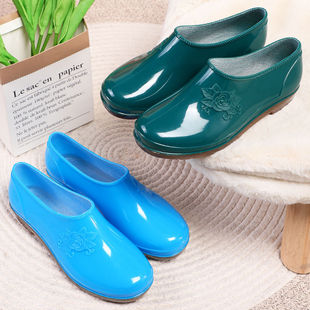 Rain Shoes Waterproof Shoes Rain Boots Rubber Shoes Overshoes Fashion Water Boots Women Adult Kitchen Car Wash Work Non-slip Short Tube Summer