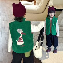 儿童加厚马甲男童坎肩外穿2025秋款新款男童摇粒绒背心立领马夹