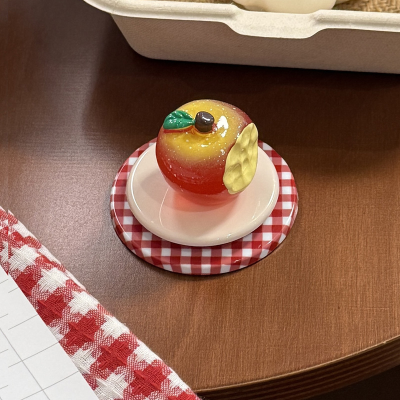 Luminous Crystal Red Apple Stereo Magnetic Holder with Strong Magnetic Adsorption Magsafe Magnetic Mobile Phone Holder