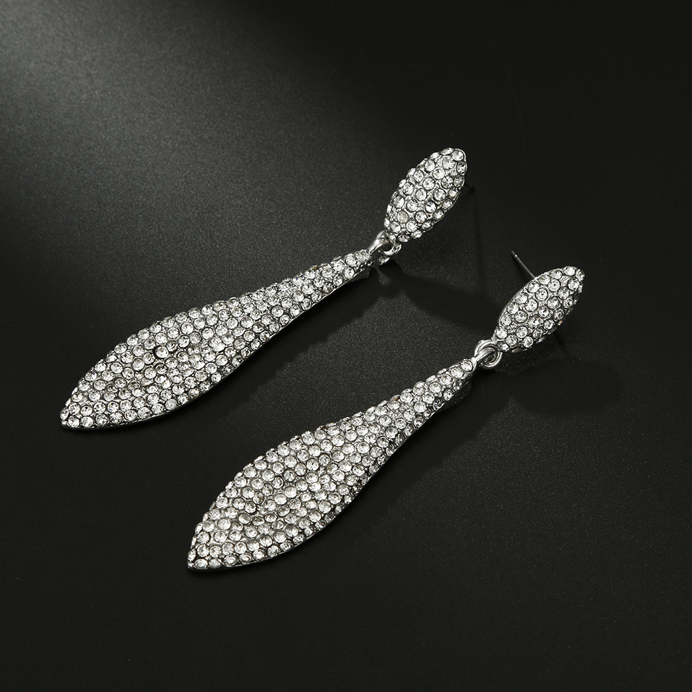 1 Pair Luxurious Water Droplets Plating Inlay Alloy Rhinestones Drop Earrings display picture 3