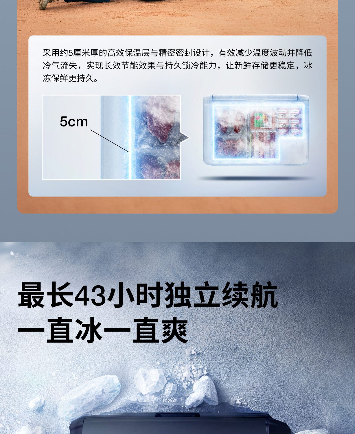 Ef Ecoflow Zhenghaoling Classic Outdoor Car Refrigerator with Dual Temperature Zones for Refrigeration and Freezing ±20 ℃
