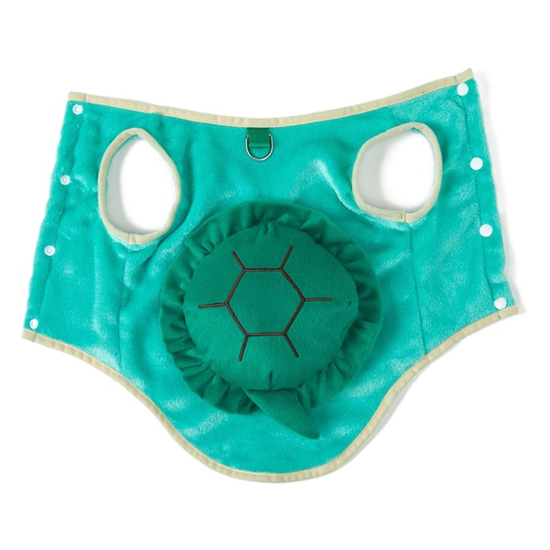 Ropa nueva para mascotas de Halloween, divertidos disfraces de tortuga de franela gruesa con correa para gatos y perros, venta al por mayor del fabricante. image 1