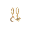 Earrings, pendant, European style, suitable for import, diamond encrusted, simple and elegant design
