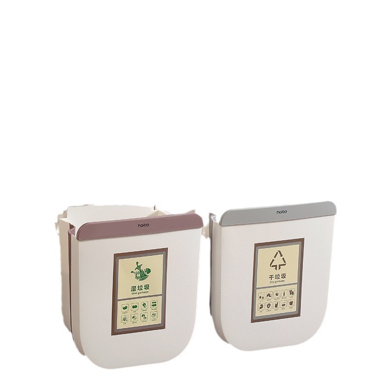 キッチンゴミ箱卸売 プラスチック製壁掛け式 折りたたみ式多機能家庭用大型生ゴミ収納棚 キャビネットドア収納ラック|undefined