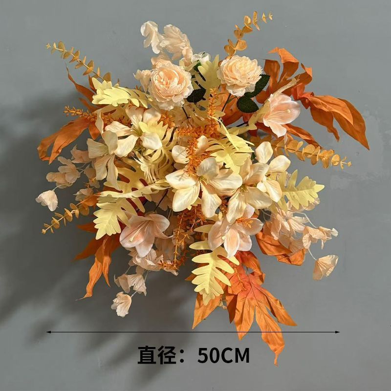 升级大尺寸订婚仿真花排花仿真绢花成品装饰尤加利花排台路婚礼|undefined