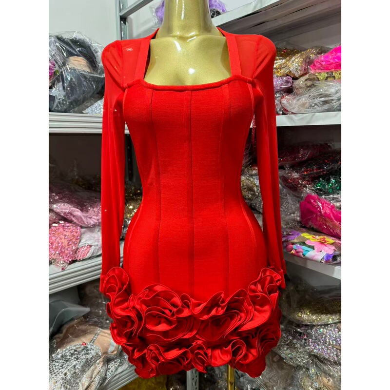 Simple Evening Dress, Mesh Cocktail Dress, Strapless Bandage Short Ball Gown, 2026 New Style Dress