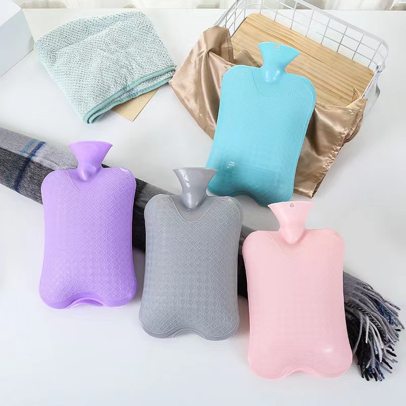 Nordic home Maca color INS thickened explosion-proof warm cloth cover hot water bag women's water-filled hot water bag durable and high temperature