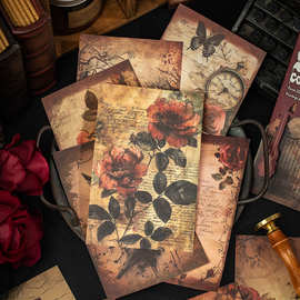 语闲2素材纸 灵魂契约系列 暗黑风手帐装饰打底素材36张 4款