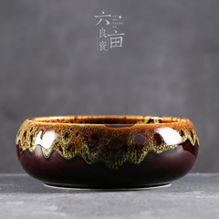 Ceramic tea wash large kiln change pen wash Kung Fu tea set tea ceremony accessories cup wash water wash Kung Fu storage basin