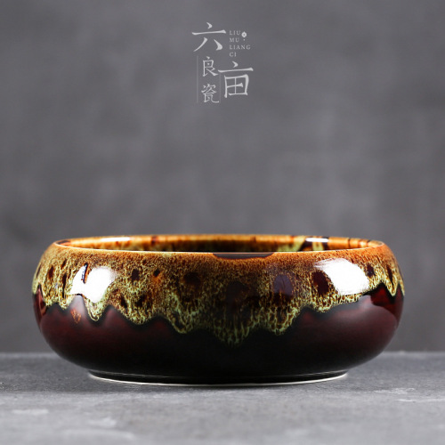 Ceramic tea wash large kiln change pen wash Kung Fu tea set tea ceremony accessories cup wash water wash Kung Fu storage basin