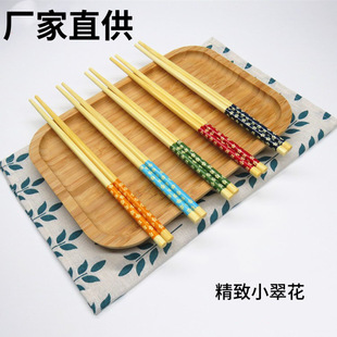 厂家直供碳化小翠花印花竹筷酒店筷多色防滑防霉家用筷子翠花竹筷-阿里巴巴