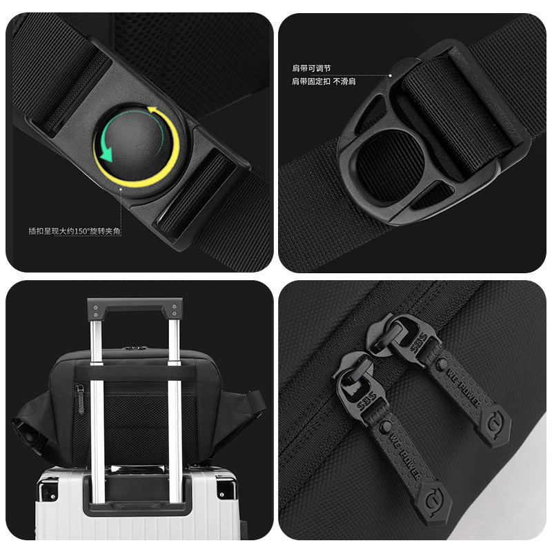 WEPOWER nuevo tipo de bolso de pecho a prueba de agua de gran capacidad, bolso de hombro casual de viaje diario, bolso de cintura para hombres