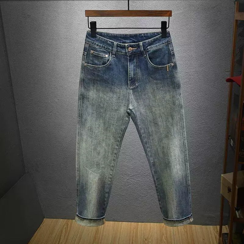 Tide, elite demi-season jeans, loose straight fit