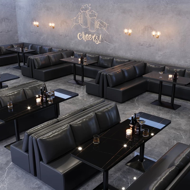 Bar Booth Sofa, Music Tavern, Western Restaurant, Cafe, Barbecue Dining Table and Chairs, Milk Tea Shop, Bar Table and Chair Set