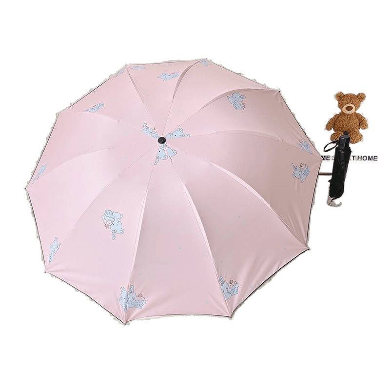 骨手动雨伞抗风结实折叠防晒晴雨两用遮阳便携紫外线太阳伞学生|undefined