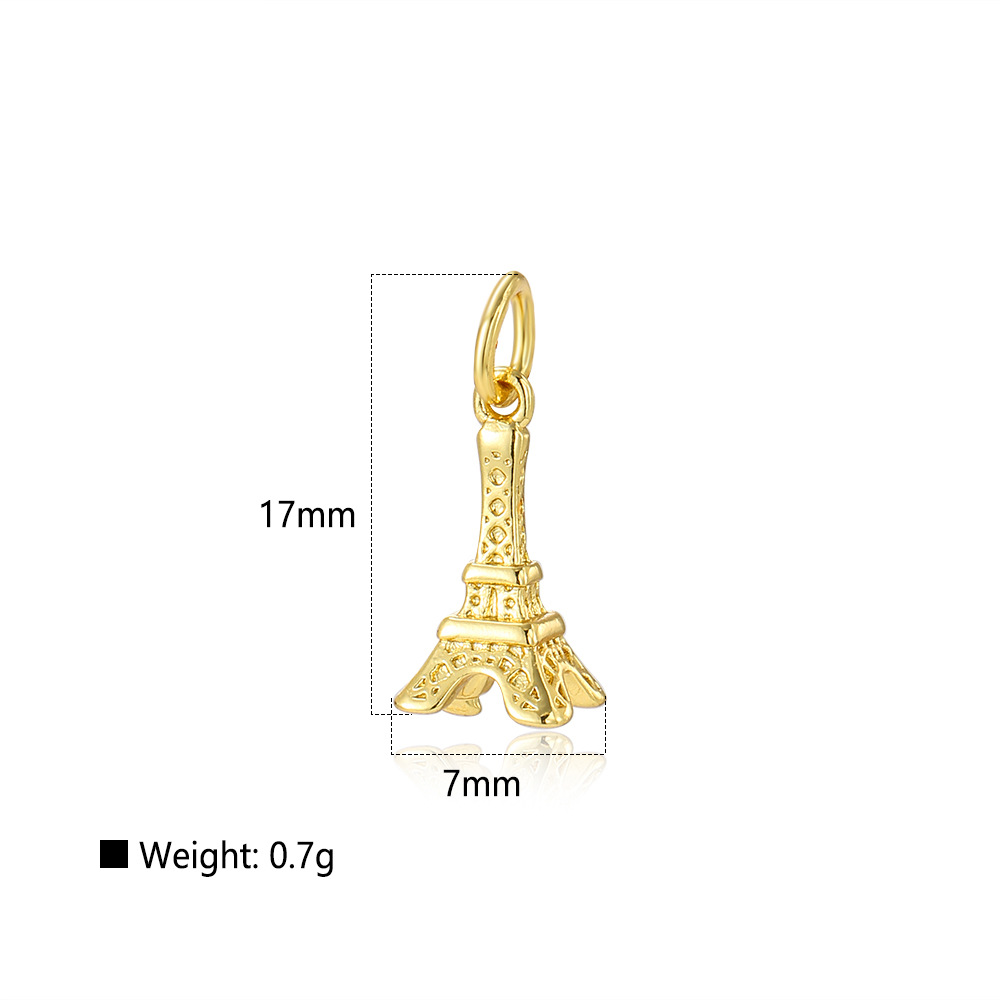5g Weight Pendant Jewelry Making Type 20*3mm Jewelry Making Size DIY Jewelry Accessories Classification 5 PCS/Package Quantity Copper Material Eiffel Tower Pattern All Seasons Season Plating Design Vintage Style Style 5 PCS/Package 20*3mm Copper Eiffel Tower Pendant 6