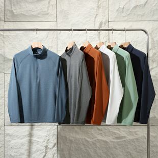 Italian Airpro-Heat Technology Breathable and Warm Sports and Leisure Half-Zip Long-Sleeved T-Shirt for Men 6179