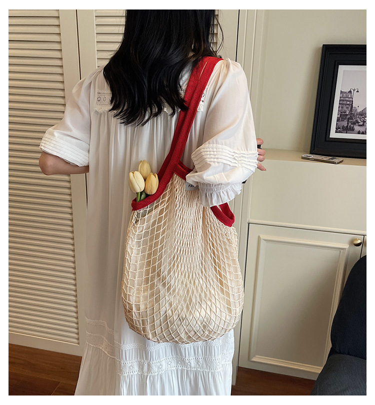 Lazy style large bag Women's 2025 new trendy and versatile single-shoulder bag with large capacity hollowed-out tote bag full figure
