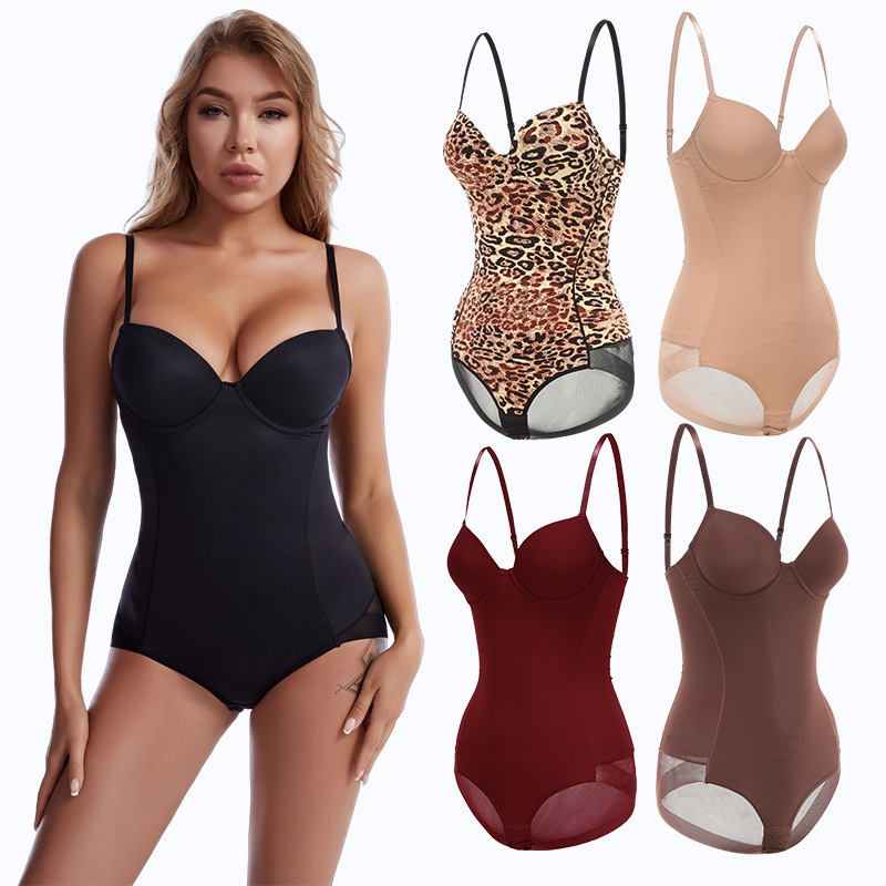 Plus-Size Shapewear Postpartum Tummy Control Bra Adjustable Breast Support Shapewear Body Shaper Waist Cincher One-Piece