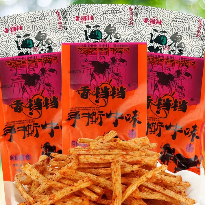 Hand-shredded beef, nostalgic gluten, 90-flavored childhood snacks for drunkards, snacks, spicy spicy strips, foodies of the era