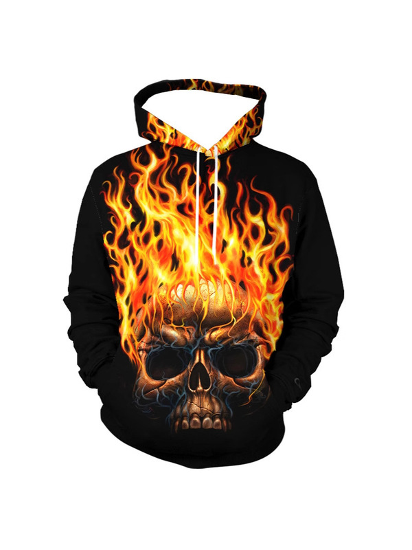 2020 New Spring and Autumn 3D Digital Printing Cool Trend Cool Skull Men's and Women's Long Sleeve Hoodie Sweater 2020 New Spring and Autumn 3D Digital Printing Cool Trend Cool Skull Men's and Women's Long Sleeve Hoodie Sweater