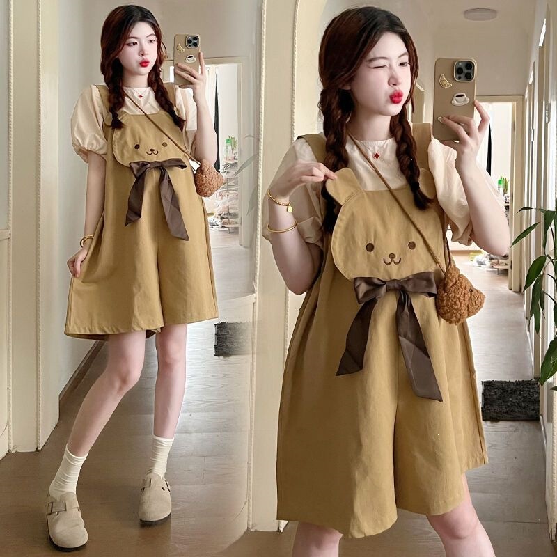 Cute Maternity Wear, New Summer Style, Korean Style, Sweet, Fresh and Stylish Short-Sleeved T-Shirt for Going Out, Hot Mom Overalls for Summer Cute Maternity Wear, New Summer Style, Korean Style, Sweet, Fresh and Stylish Short-Sleeved T-Shirt for Going Out, Hot Mom Overalls for Summer