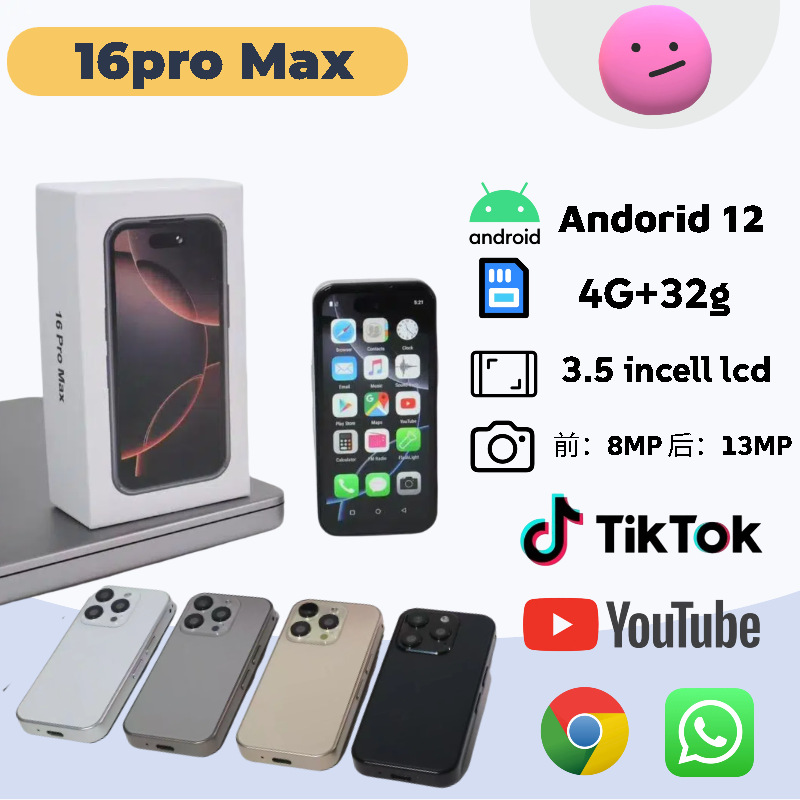 Cross-Border Mini I16Promax Android Smartphone 3.5inch Dual Sim Ultra-Thin Small Phone Specifically for Backup Use