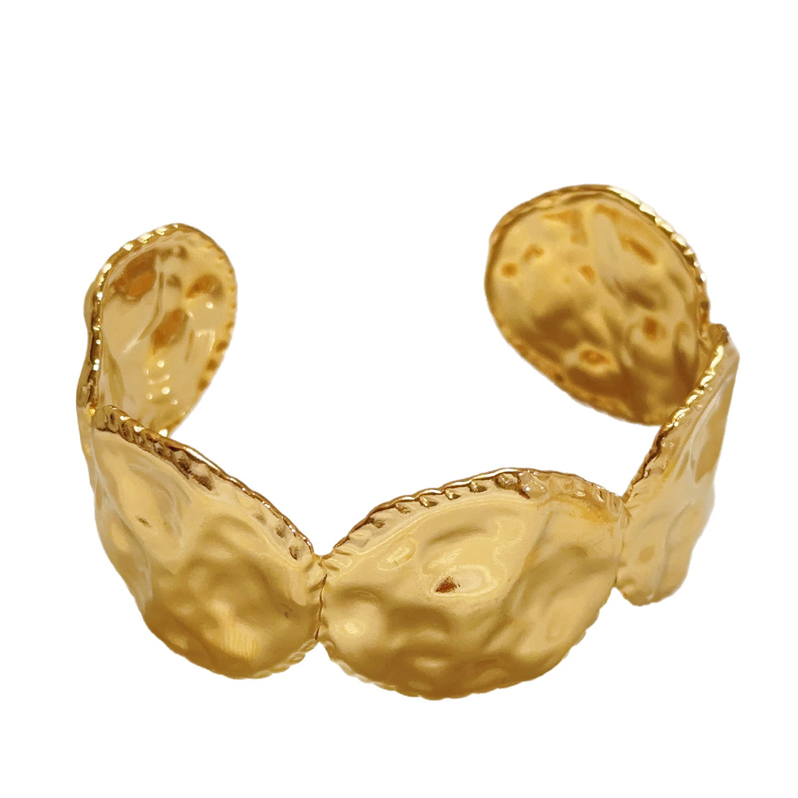 Explosión de diseño de exageración de personalidad flor abertura irregular pulsera de moda femenina temperamento nicho joyas de pulsera de acero de titanio
